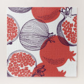 Granatapfel Mode: Nahtloses Vintages Muster Puzzle (Horizontal)
