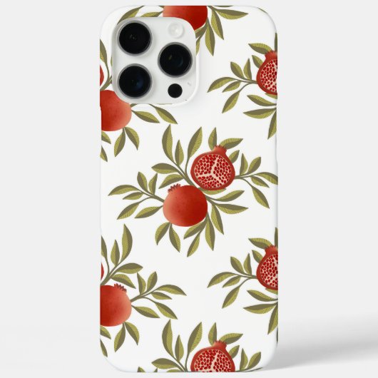 Granatapfel-Muster Botanisch iPhone 16 Pro Max  Case-Mate iPhone Hülle (Rückseite)