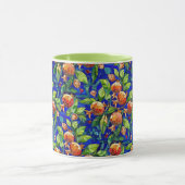 Granatapfel Muster dunkelblau und rotes Fruchtmosa Tasse (Zentrum)