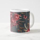 Granatapfel & Oliven-Tasse | Weinroter Botanischer Jumbo-Tasse (Vorderseite Rechts)