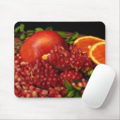 Granatapfel, Orange und Minze Mousepad (Mit Mouse)