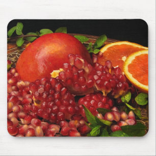Granatapfel, Orange und Minze Mousepad