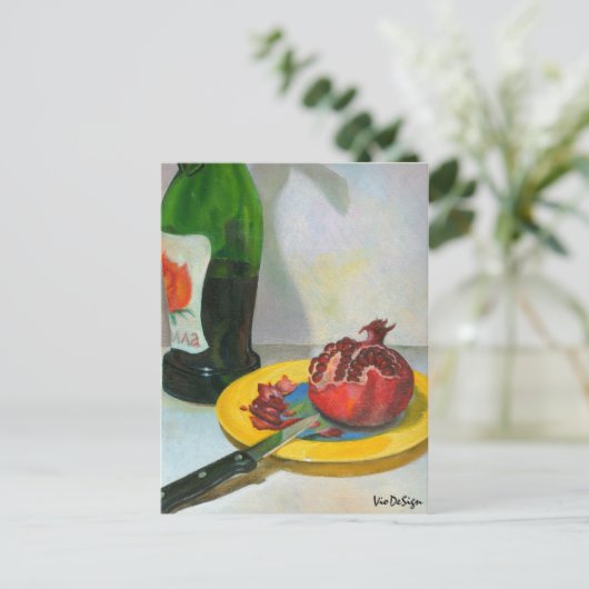 Granatapfel Postkarte (Stehend Vorderseite)