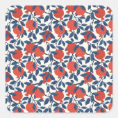 Granatapfel Quadratischer Aufkleber (Vorderseite)