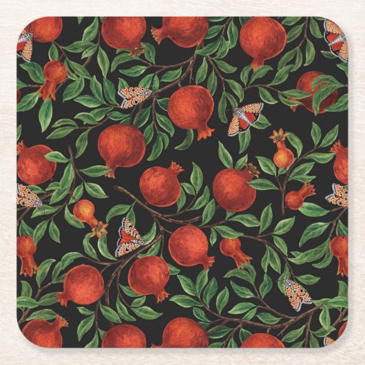 Granatäpfel Rechteckiger Pappuntersetzer (Vorderseite)