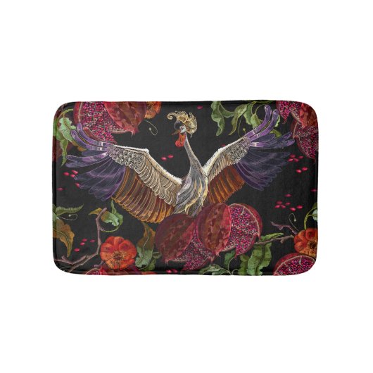 Granatapfel Rose: Stickereikunst Badematte (Vorderseite)