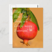 Granatapfel Rosh HaShana Postkarte (Vorne/Hinten)