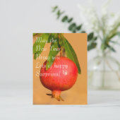Granatapfel Rosh HaShana Postkarte (Stehend Vorderseite)