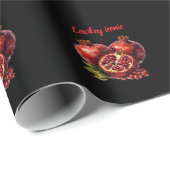 Granatapfel Rot Reich Ölmalerei Ästhetisch Elegant Geschenkpapier (Rolleneckpunkt)
