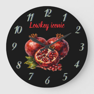 Granatapfel Rot Stylisches Geschenk Lebendig Große Wanduhr