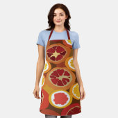 Granatapfel Rotes Orangenfrucht tropisches Muster Schürze (Getragen)