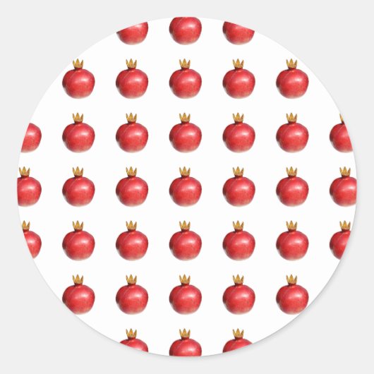Granatapfel Runder Aufkleber (Vorderseite)