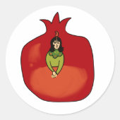 Granatapfel runder aufkleber (Vorderseite)