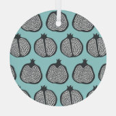 Granatapfel-Scheiben: Schwarzes Aqua-Muster. Ornament Aus Glas (Rückseite)