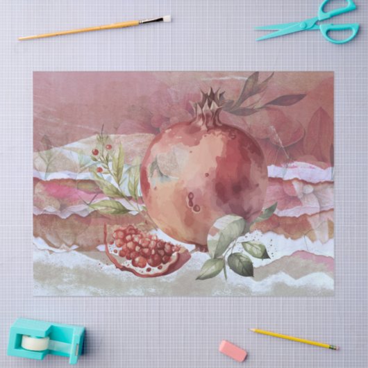 Granatapfel Seidenpapier (Basteln)
