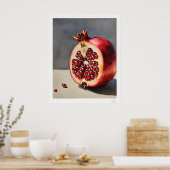 Granatapfel-Stillleben-Poster Poster (Küche)