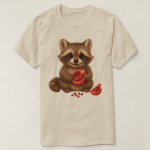Granatapfel & Süßer Waschbär-Baby Retro   Herbstfr T-Shirt