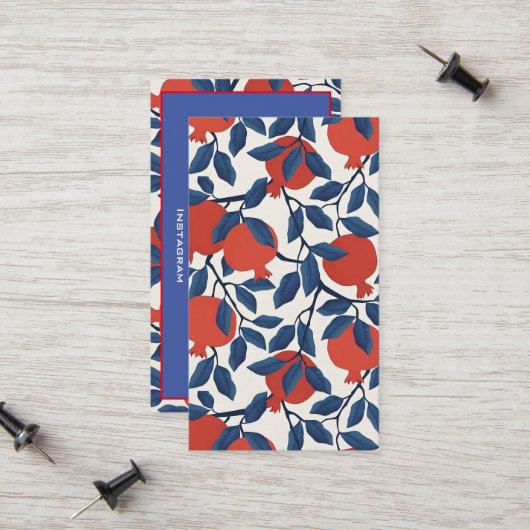 Granatapfel Telefonnummerkarte (Vorderseite/Rückseite Beispiel)