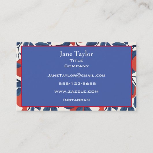 Granatapfel Telefonnummerkarte (Rückseite)