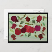 Granatäpfel und Äpfel Sweatjahrs Postkarte (Vorne/Hinten)