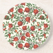 Granatäpfel und Bella Moths auf weißem Boden Getränkeuntersetzer (Vorne)