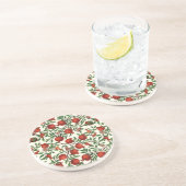 Granatäpfel und Bella Moths auf weißem Boden Getränkeuntersetzer (Seite)