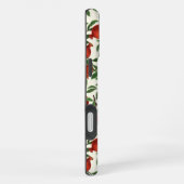 Granatäpfel und Bella Moths auf weißem Boden iPhone Hülle (Rechte Seite)