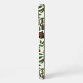 Granatäpfel und Bella Moths auf weißem Boden iPhone Hülle (Linke Seite)