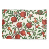 Granatäpfel und Bella Moths auf weißem Boden Kissenbezug (Rückseite-Links)