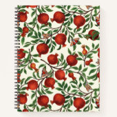 Granatäpfel und Bella Moths auf weißem Boden Notizblock (Vorderseite)