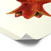 Granatäpfel und Bella Moths auf weißem Boden Poster (Ecke)