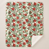 Granatäpfel und Bella Moths auf weißem Boden Sherpadecke (Vorderseite)