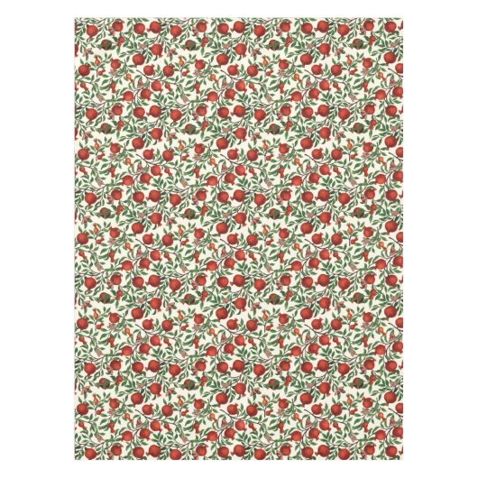 Granatäpfel und Bella Moths auf weißem Boden Tischdecke (Vorderseite)