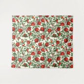 Granatäpfel und Bella Moths auf weißem Boden Wandteppich (Vorderseite (Horizontal))