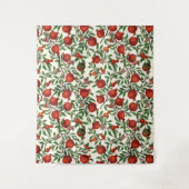 Granatäpfel und Bella Moths auf weißem Boden Wandteppich (Vorderseite)