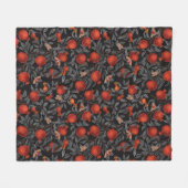 Granatäpfel und Bella-Motten in Rot und Grau Fleecedecke (Vorderseite (Horizontal))