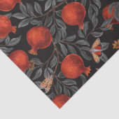 Granatäpfel und Bella-Motten in Rot und Grau Seidenpapier (Ausschnitt)