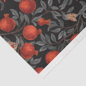 Granatäpfel und Bella-Motten in Rot und Grau Seidenpapier (Ausschnitt)