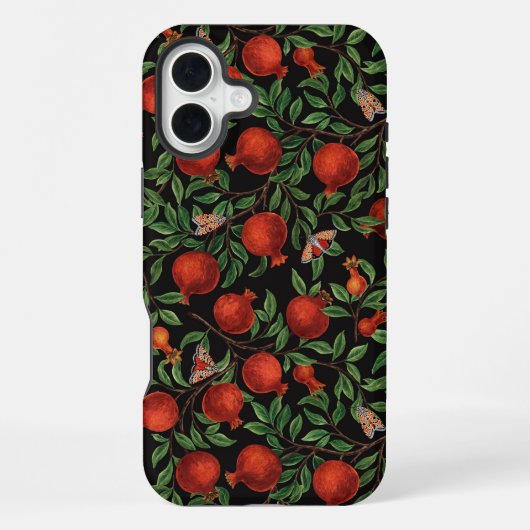 Granatäpfel und Bella-Motten iPhone Hülle (Rückseite)