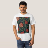Granatäpfel und Blattmuster T-Shirt (Vorne ganz)