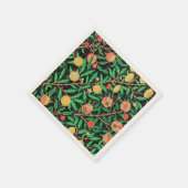 Granatäpfel und Blume an Zweigstellen Serviette (Ecke)