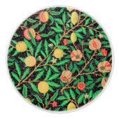 Granatapfel und Blumen auf Zweigen Keramikknauf (Vorderseite)