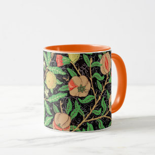 Granatapfel und Blumen auf Zweigen Tasse