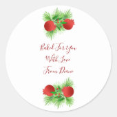 Granatapfel und Kiefernblätter Runder Aufkleber (Vorderseite)