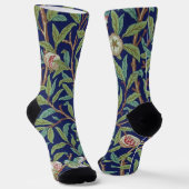 Granatapfel und kleiner Vogel, William Morris Socken (Gewinkelt)