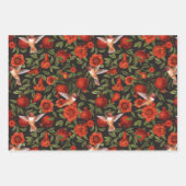 Granatäpfel und Kolibris/grüne Blätter auf Blau (Vorderseite 3)