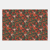 Granatäpfel und Kolibris/grüne Blätter auf Blau (Vorderseite 2)