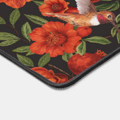 Granatäpfel und Kolibris/grüne Blätter auf Blau Schreibtischunterlage (Ecke)