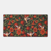 Granatäpfel und Kolibris/grüne Blätter auf Blau Schreibtischunterlage (Vorderseite)