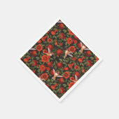 Granatäpfel und Kolibris/grüne Blätter auf Blau Serviette (Ecke)